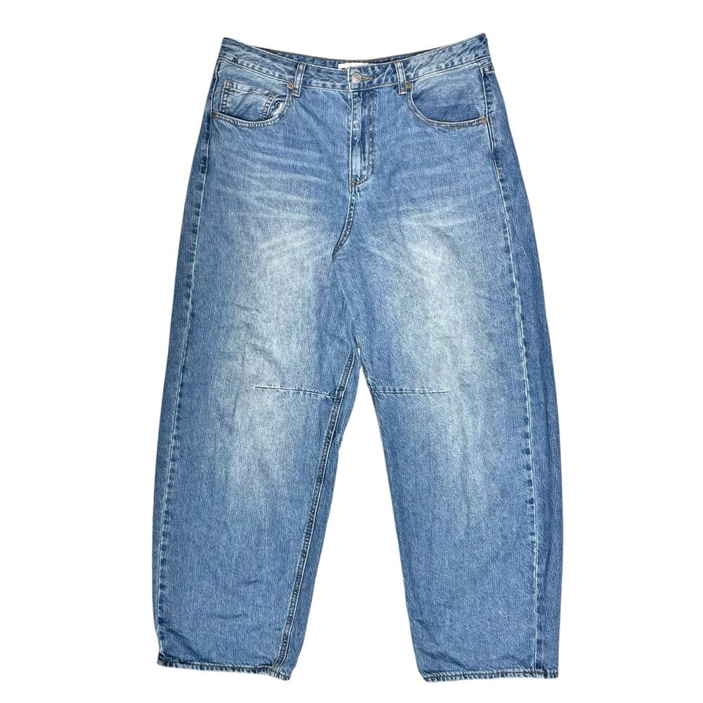SONG Mid-Rise Barrel Darted Wide Leg Jeans Size 13/31 Faded Medium Blue Wash